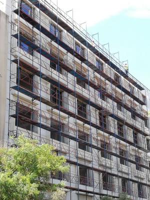Scaffolding for exterior use